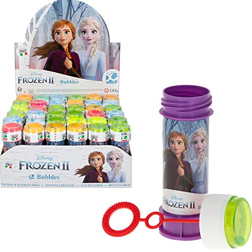 ColorBaby - Caja de 36 pomperos, pomperos Frozen, pomperos para niños, juguete burbujas jabón, jabón pompero, regalo para niños, 60 ml, cuatro colores