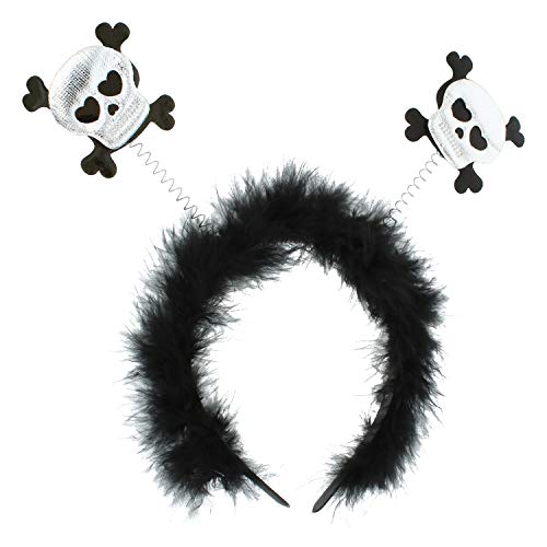 com-four® 2x Diademas para Halloween - Diadema con diseño de calavera para niños - Disfraz para Halloween y Carnaval - Accesorios para Halloween (02 piezas - calavera)