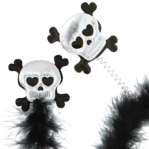 com-four® 2x Diademas para Halloween - Diadema con diseño de calavera para niños - Disfraz para Halloween y Carnaval - Accesorios para Halloween (02 piezas - calavera)