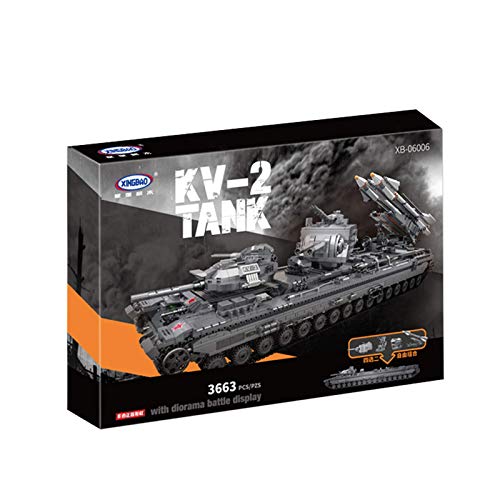 Conjunto de construcción de Tanques de Technic , Modelo de Tanque de Panzer Panzer Militar KV-2, 3663 Piezas Juguete de construcción Conjunto Compatible con Técnica Lego