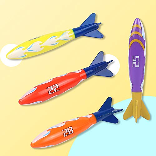 Conjunto Juego Acuático, Juego de Agua Buceo Tiburones Torpedo Juguetes Deportes Acuáticos Niños (4 Piezas) 2 Tipos Entregados Ramdomly