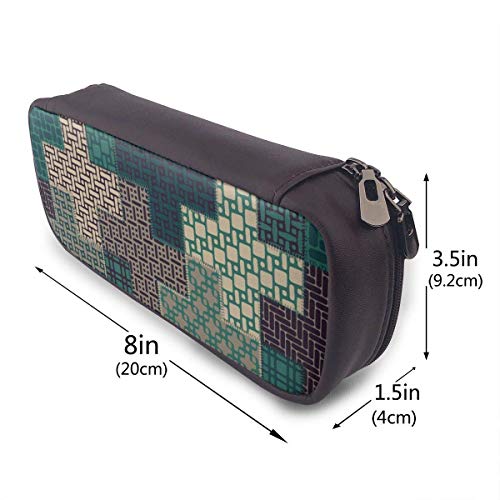 Cross Quilt Patchwork PU cuero lápiz lápiz bolsa bolsa bolsa con cremallera suministros escolares para estudiante monedero neceser cosmético bolsa de maquillaje