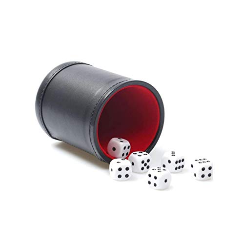 Cubiletes Dado de Cuero sintético con Interior de Terciopelo, Quiet in Shaking for Liars Dice Farkle Yahtzee Juegos de Mesa, Rojo