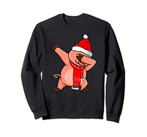 Dabbing Cerdo Divertidos Regalos De Disfraces De Navidad Sudadera