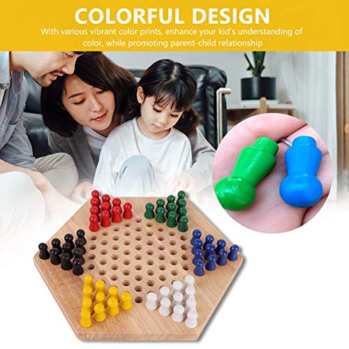 Damas de madera, juego de damas de colores interiores/exteriores Juego de mesa educativo para niños Damas chinas Damas clásicas de Halma clásicas Juego familiar de estrategia