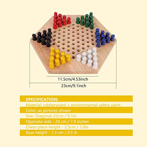 Damas de madera, juego de damas de colores interiores/exteriores Juego de mesa educativo para niños Damas chinas Damas clásicas de Halma clásicas Juego familiar de estrategia