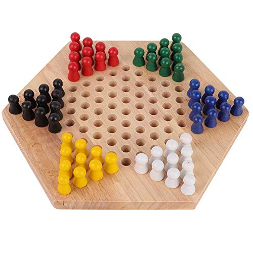 Damas de madera, juego de damas de colores interiores/exteriores Juego de mesa educativo para niños Damas chinas Damas clásicas de Halma clásicas Juego familiar de estrategia