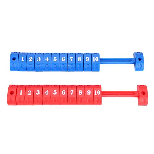 DAUERHAFT 2 unids/Set con 2 contadores de fútbol de Mesa, 10 números, para Contar una Gran cantidad de puntuaciones(Red and Blue)