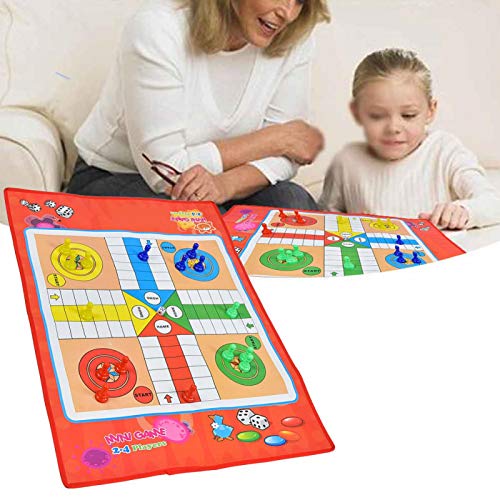 DAUERHAFT Juego de Tablero Ludo Ludo para niños de Tela no Tejida, para niños