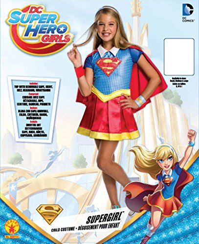 DC Comics - Disfraz de Supergirl licencia oficial para niña, infantil talla 7-8 años (Rubie's 620714-L)