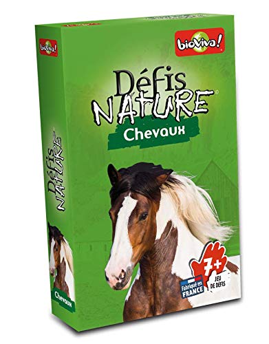 Défis Nature 282611 – Juego de Cartas de Caballos [Texto en francés], Color Verde