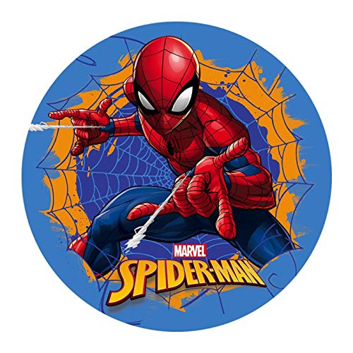 Dekora - Decoracion Tartas de Cumpleaños Infantiles en Disco de Oblea de Spiderman - 20 cm