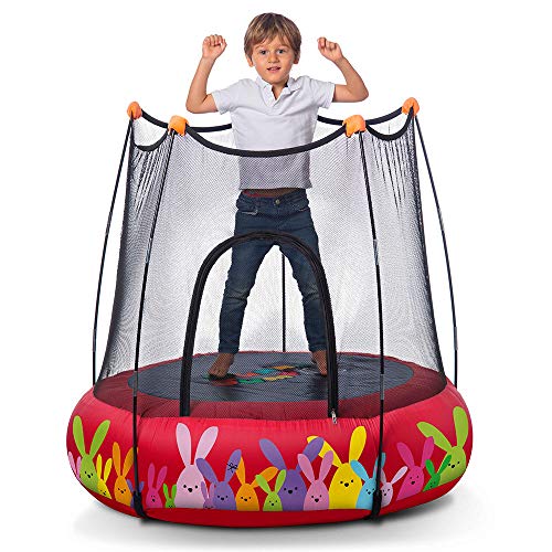 Devessport – Trampolín Buny Jump 2 en 1 – Parque de Juegos y Cama elástica – Color Rojo