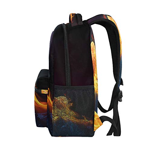 DEZIRO Heart Fire Flame mochila escolar tejido