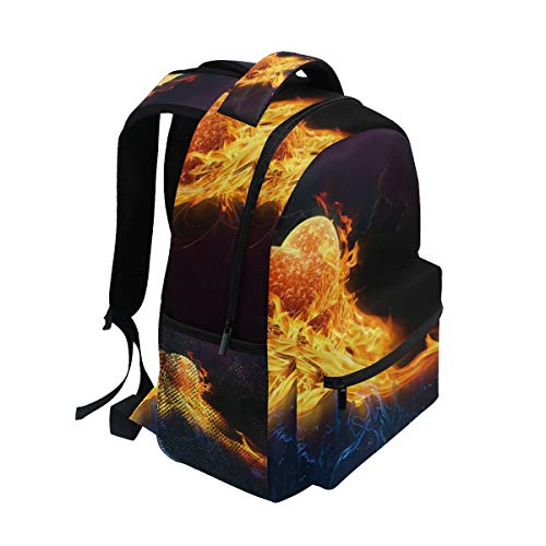 DEZIRO Heart Fire Flame mochila escolar tejido