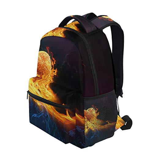 DEZIRO Heart Fire Flame mochila escolar tejido