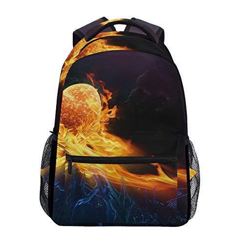 DEZIRO Heart Fire Flame mochila escolar tejido