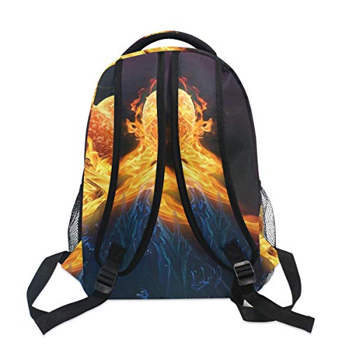 DEZIRO Heart Fire Flame mochila escolar tejido