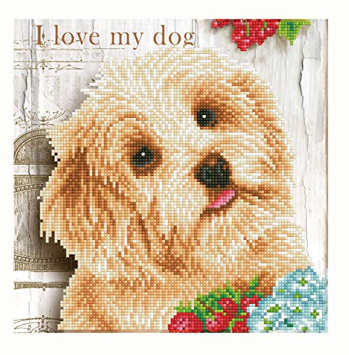 DIAMOND DOTZ Intermediate DD5 Kit de Pintura Principiantes, I Love My Dog, 30.5 x 30.5cm