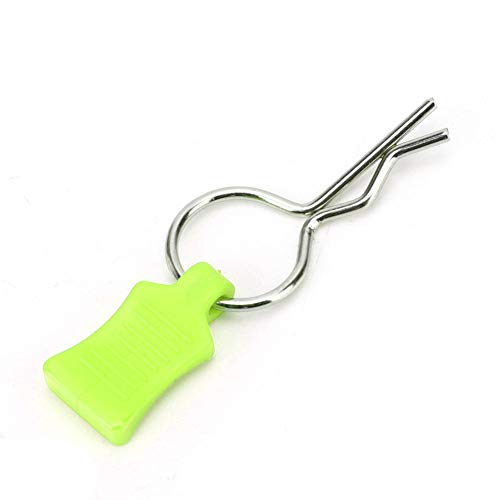 Dilwe Clip de Carcasa de Cuerpo RC + Juego de Soportes de Montaje Pasador de Carcasa Segura Accesorios de Aleación de Aluminio Piezas de Automóvil Adecuadas para Traxxas 1/5 1/8(Amarillo Verde)