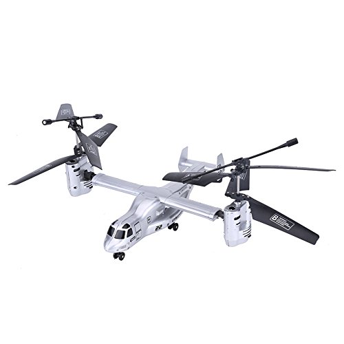 Dilwe Modelo del helicóptero de RC, 2.4G 3.5CH Dual Motors Dual Gyroscope Remote Control Airplane Helicóptero RC Vehículo de los Aviones(Plata)