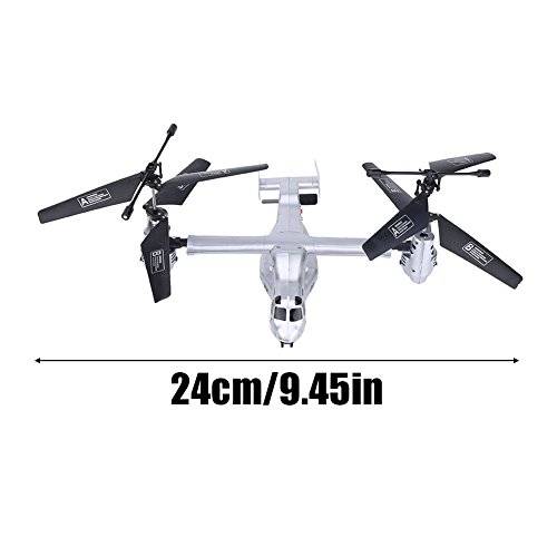 Dilwe Modelo del helicóptero de RC, 2.4G 3.5CH Dual Motors Dual Gyroscope Remote Control Airplane Helicóptero RC Vehículo de los Aviones(Plata)