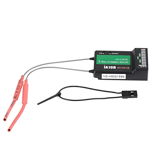 Dilwe Receptor de Helic¨®ptero RC, FS-IA10B 2.4G Salida de PPM de Receptor de 10 Canales con Puerto iBus para Reemplazo de Reemplazo de Helic¨®ptero RC Parte Accesorio