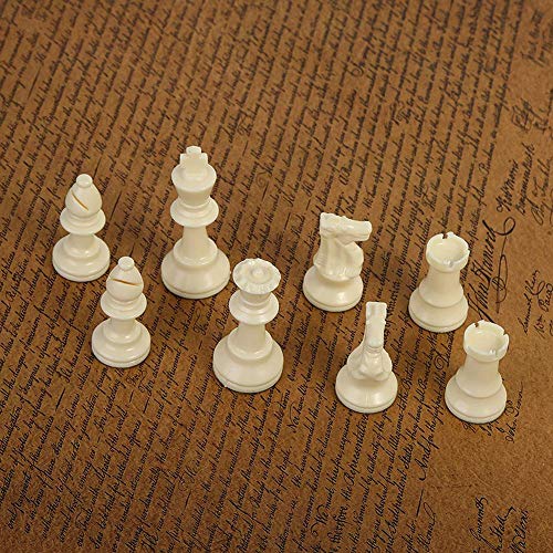 Dioche Piezas de Ajedrez, Juego de Ajedrez de Plástico Juego de Ajedrez Internacional Juego de Ajedrez Completo Juego de Ajedrez en Blanco y Negro(Medio-64mm)