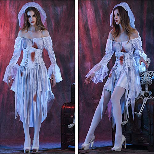 Disfraces de halloween mujer Traje de Halloween suspense, la hembra adulta rol fantasma juegan de la novia del vampiro horror de vestuario, Bloody papel como actor adulto del traje disfraces de hallow