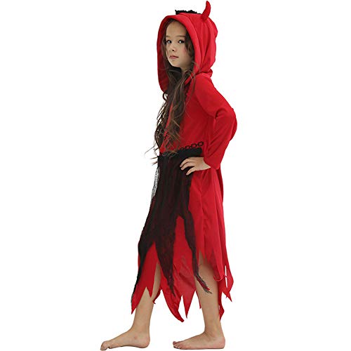 Disfraz De Halloween Niña Niño Cadena Roja Traje De Diablo Juego De rol Actuación De Disfraces,S