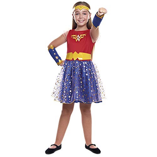 Disfraz Superheroína Wonder Girl Niña【Tallas Infantiles de 3 a 12 años】[Talla 10-12 años] | Disfraces Niñas Superhéroes Carnaval Halloween Regalos Niños Cosplay Cómics