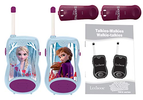 Disney Par, Rango De 100 Metros, Juguete Infantil (Lexibook TW12FZ) Frozen 2 Elsa Anna Walkie-talkies, Pinza para Colgar del cinturón, batería, Azul, Color