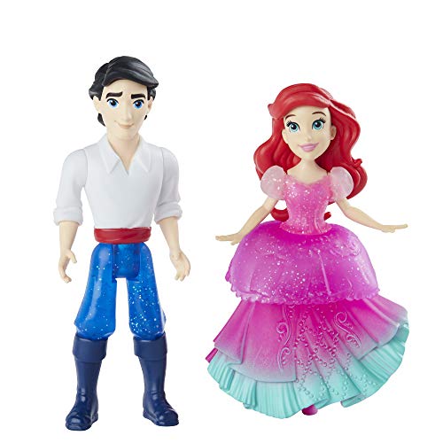 Disney Princess Ariel y el príncipe Eric colección pequeña muñeca Real Clips Juguetes de Moda con Vestido Extra