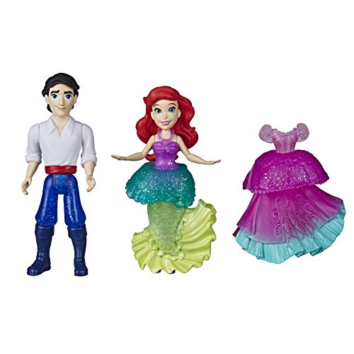 Disney Princess Ariel y el príncipe Eric colección pequeña muñeca Real Clips Juguetes de Moda con Vestido Extra