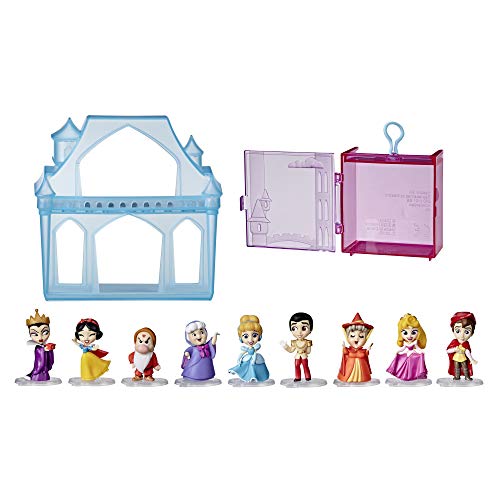 Disney Princess Comics Adventure Discoveries Collection, Juego de muñecas con 9 Figuras, Bases, Castillo de exhibición y Funda, Juguete para niñas de 3 años en adelante