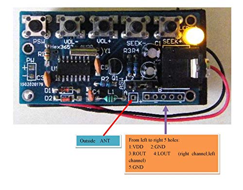 DIY Kits Electrónicos 76MHz-108MHzStereo Receptor de Radio FM PCB Módulo inalámbrico