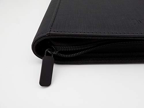 docsmagic.de 3-Ring Premium Zip-Album Black + 50 9-Pocket Premium Pages - Álbum para Tarjetas + Pagina - Negra - PKM - YGO - MTG