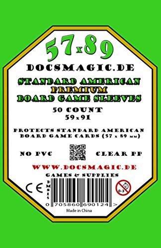 docsmagic.de 50 Premium Standard American Board Game Sleeves - 57 x 89 - US - 59 x 91