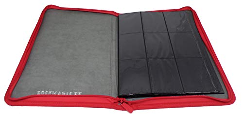 docsmagic.de Premium Pro-Player 9-Pocket Zip-Album Red - 360 Card Binder - MTG - PKM - YGO - Cremallera Roja