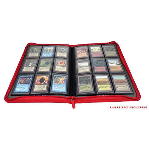 docsmagic.de Premium Pro-Player 9-Pocket Zip-Album Red - 360 Card Binder - MTG - PKM - YGO - Cremallera Roja