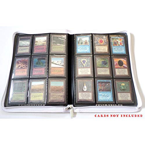 docsmagic.de Premium Pro-Player 9-Pocket Zip-Album White - 360 Card Binder - MTG - PKM - YGO - Cremallera Blanco