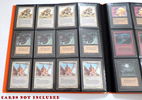 docsmagic.de Pro-Player 12-Pocket Playset Album Orange - 480 Card Binder - MTG - PKM - YGO - Álbum para Tarjetas