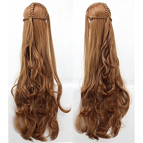 Dosige Señor de los Anillos Elfos Femeninos Tarrell Peluca De Mujeres Cabello Peluca Cosplay Disfraz Peluca Ideal para Disfraz de Anime Marrón