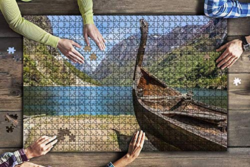 Drakkar vikingo al final del fiordo Sognefjord entre Flam y Gudvangen Rompecabezas grandes de 500 piezas para adultos Juguete educativo para niños Juegos creativos Entretenimiento Rompecabezas de mad