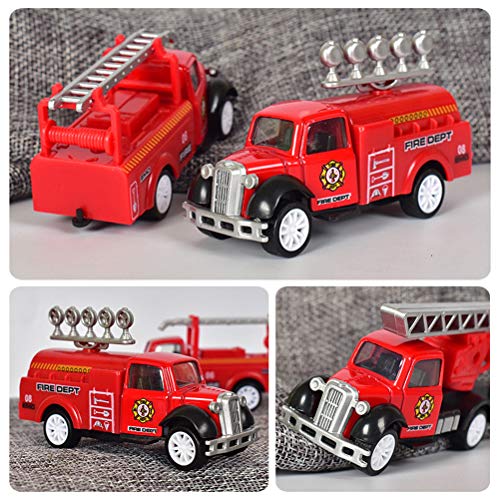 Dreamon Juguete con Coche de Bomberos Mini Coches de Fricción Vehículos para niños, Pack de 5