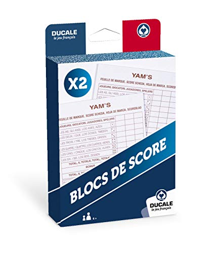 Ducale, el Juego francés - Lote de 2 Bloques de Scores Yams-Juego de Viaje, 130010721