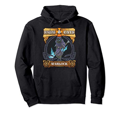 Dungeons and Cats Warlock Kitten Cat D20 Dice RPG Game Gamer Sudadera con Capucha