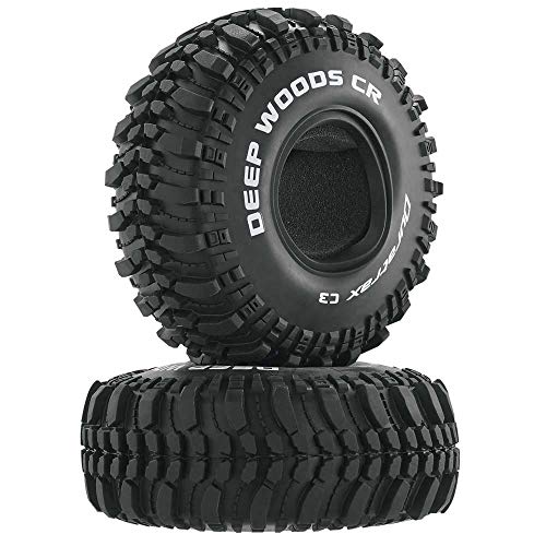 Duratrax Deep Woods - Neumáticos RC Rock Crawler de 1.9 Pulgadas con Inserciones de Espuma, Compuesto C3 súper Suave, Alta tracción, sin Montar, (Juego de 2)