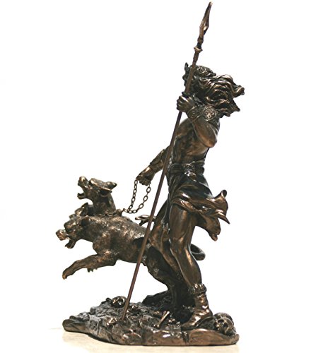 e-katastima Hades Pluto God of Underworld & Cerberus Decorative Statue Sculpture Figure Bronze Finish 7.87" / 20cm