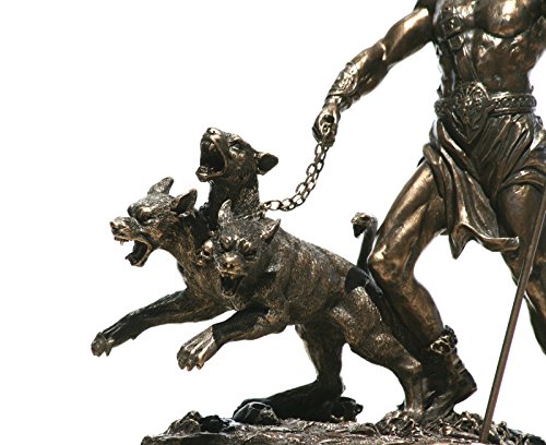 e-katastima Hades Pluto God of Underworld & Cerberus Decorative Statue Sculpture Figure Bronze Finish 7.87" / 20cm